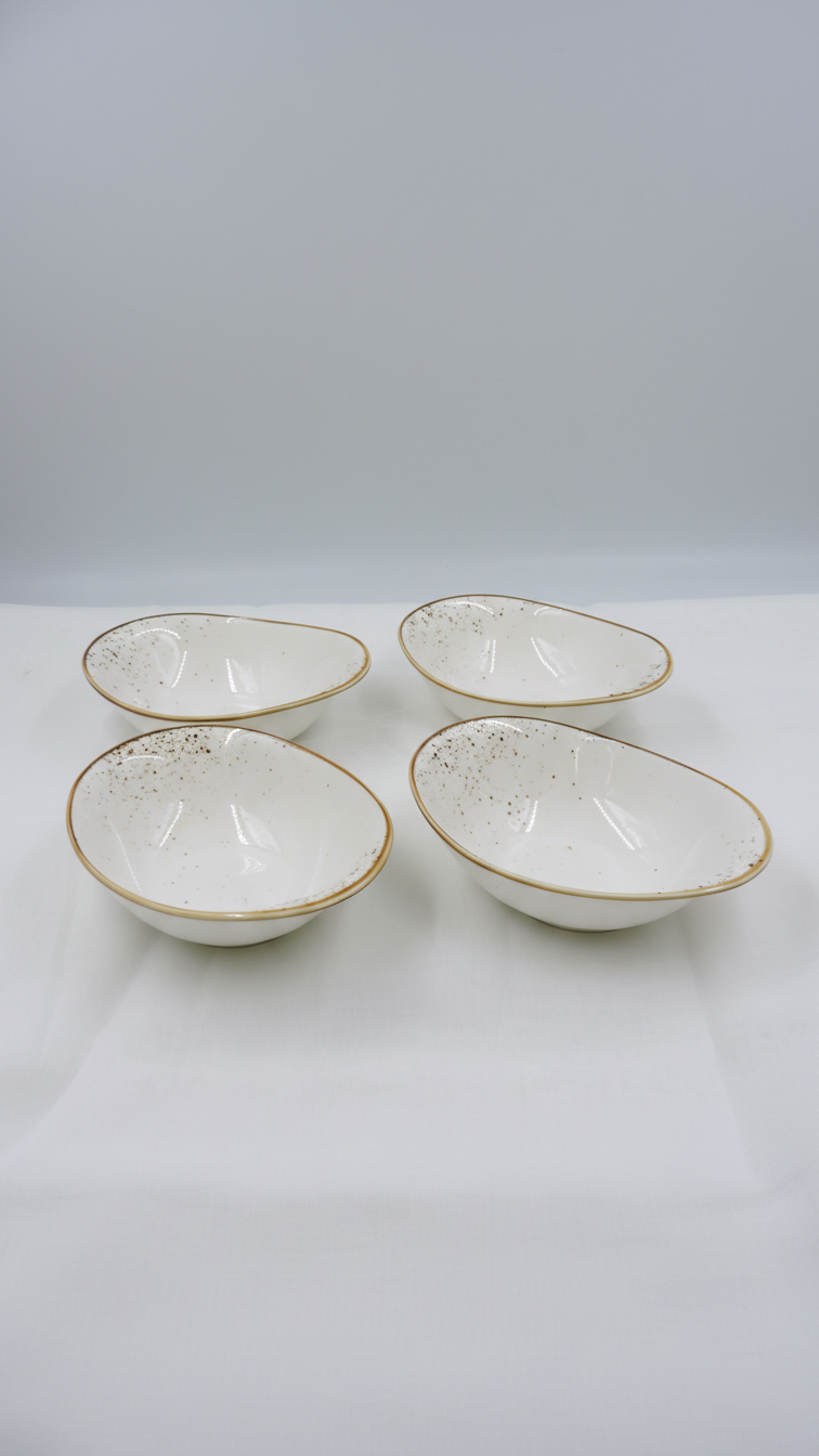 Terra Bow Set of 4 - White, 7.25" x 5.25"