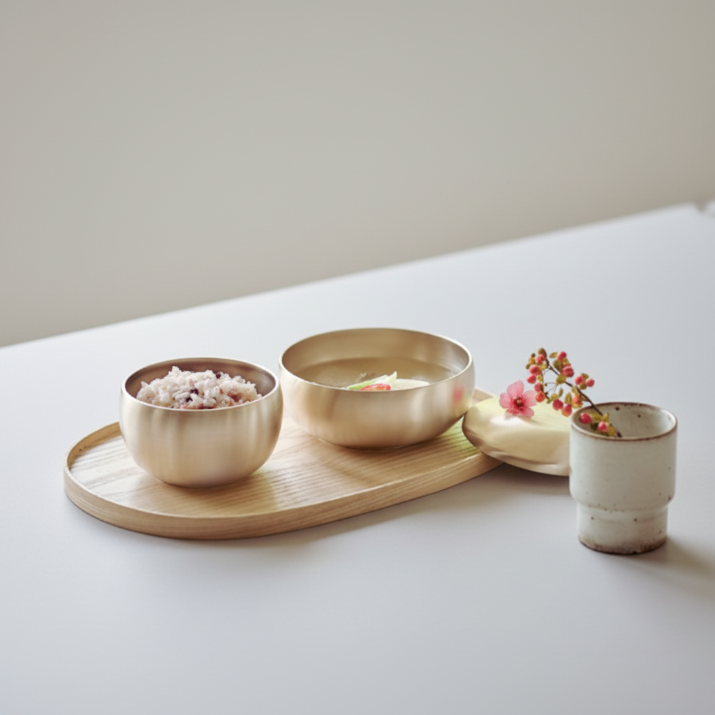 Gwangmyeong Yugi Single-Person Bangjja Brass Tableware Set