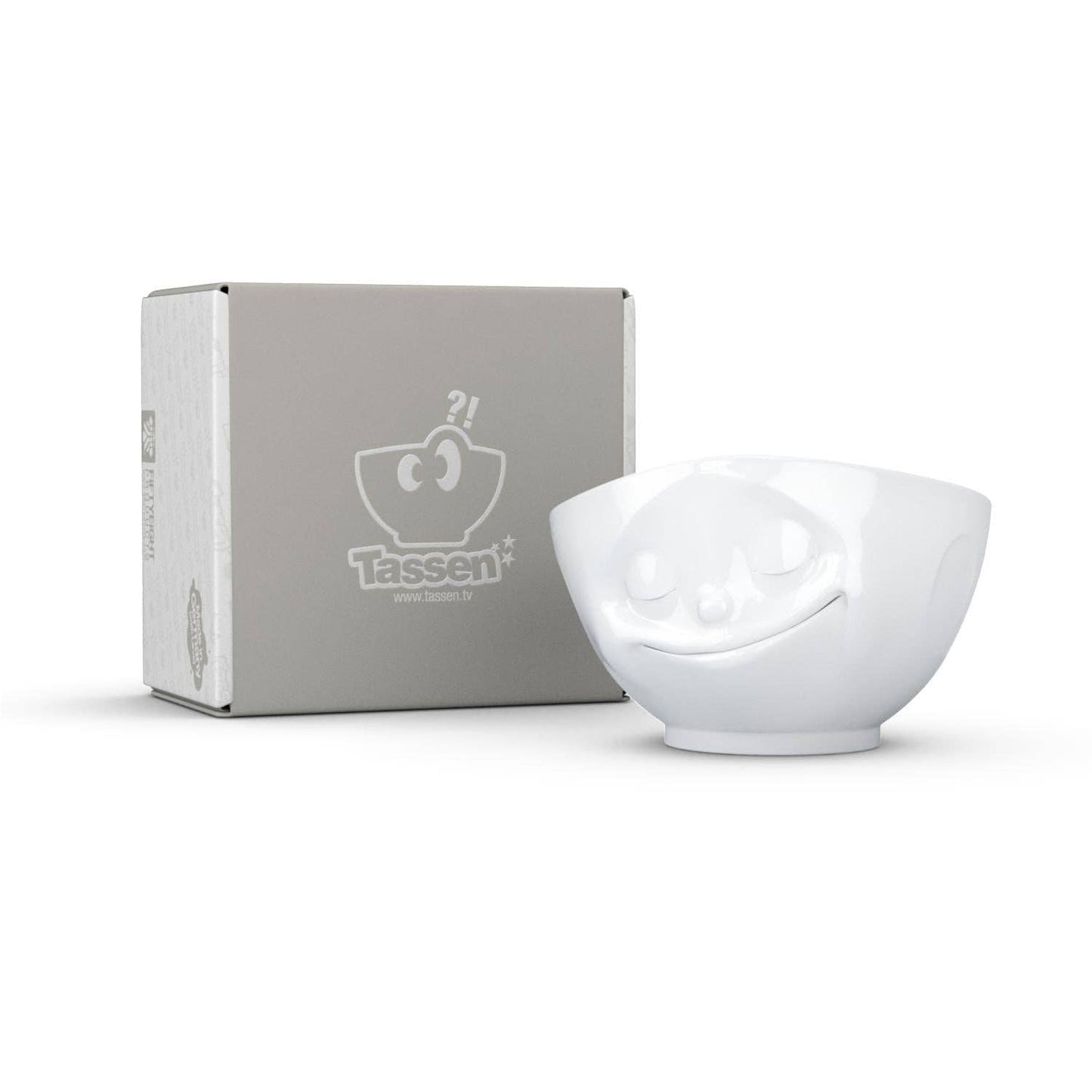 TASSEN 16 Oz. Bowl, Happy Face, White