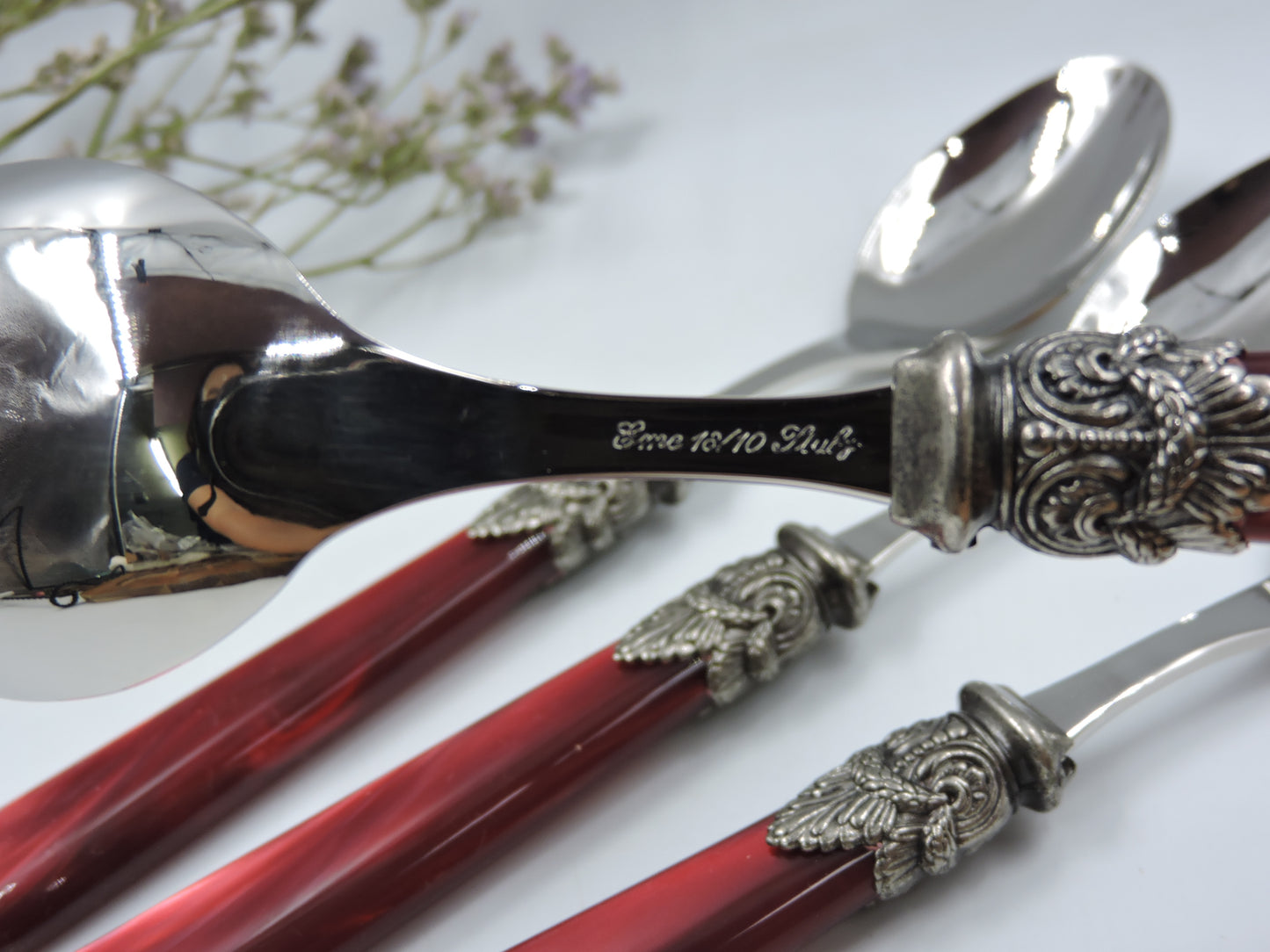 EME Flatware Napoleon Dinner Spoon Set of 4