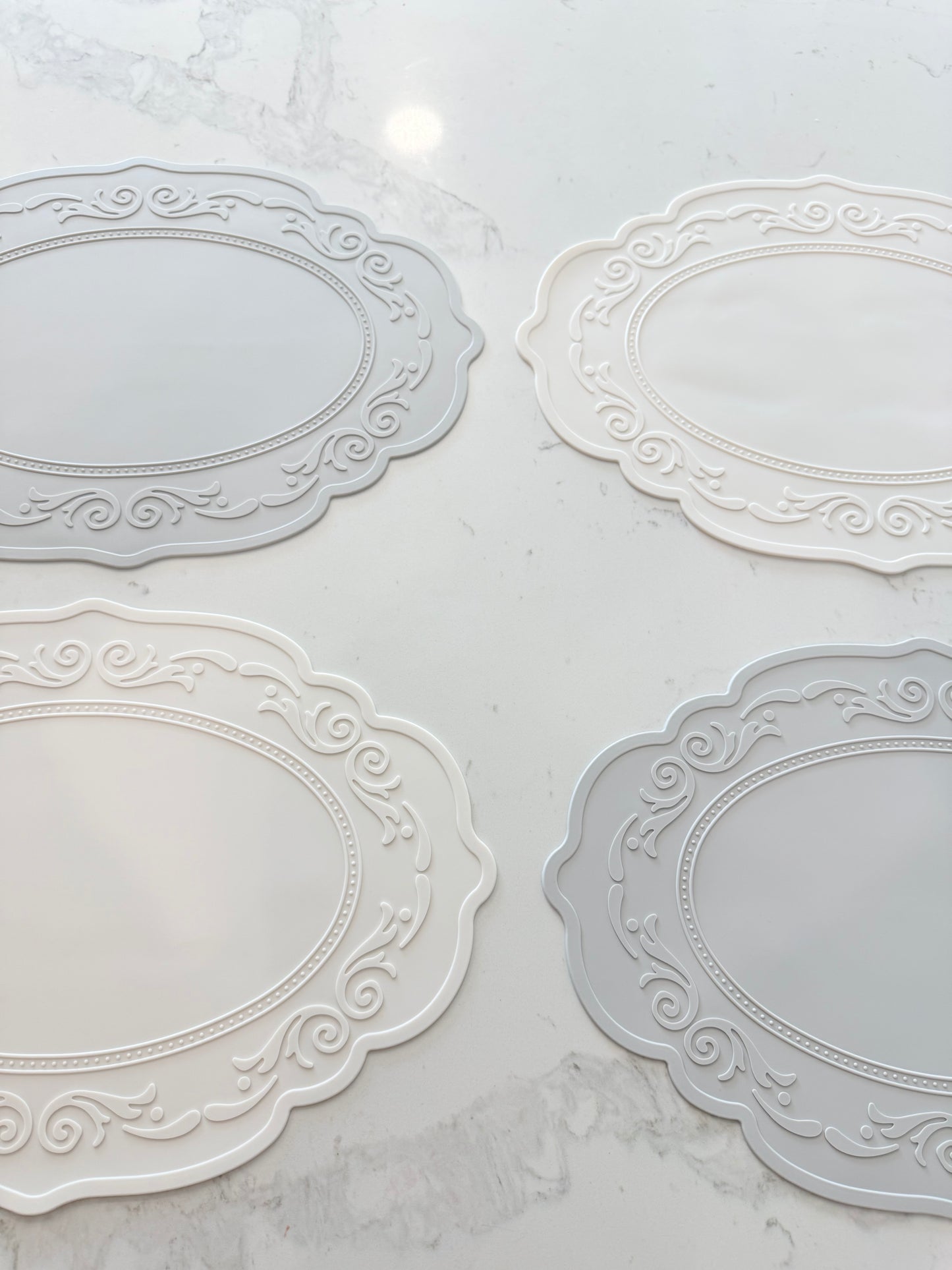Nordic Shabby Chic Oval Premium Silicone Placemat 2Pcs