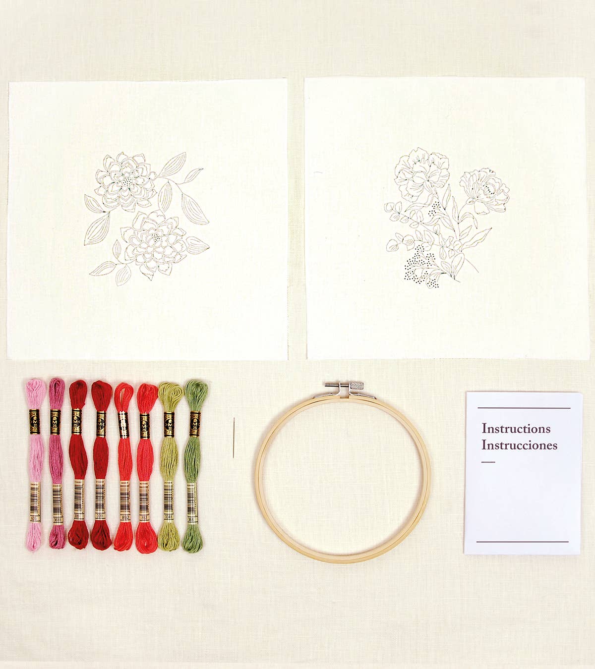 DMC Calming Carnations – Embroidery Duo Kit