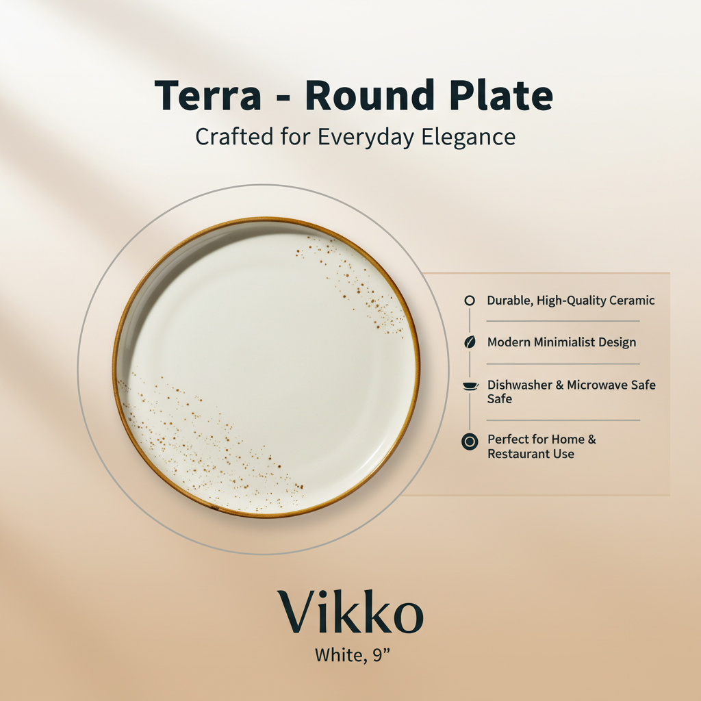 Terra - Round Plate, White, 9"
