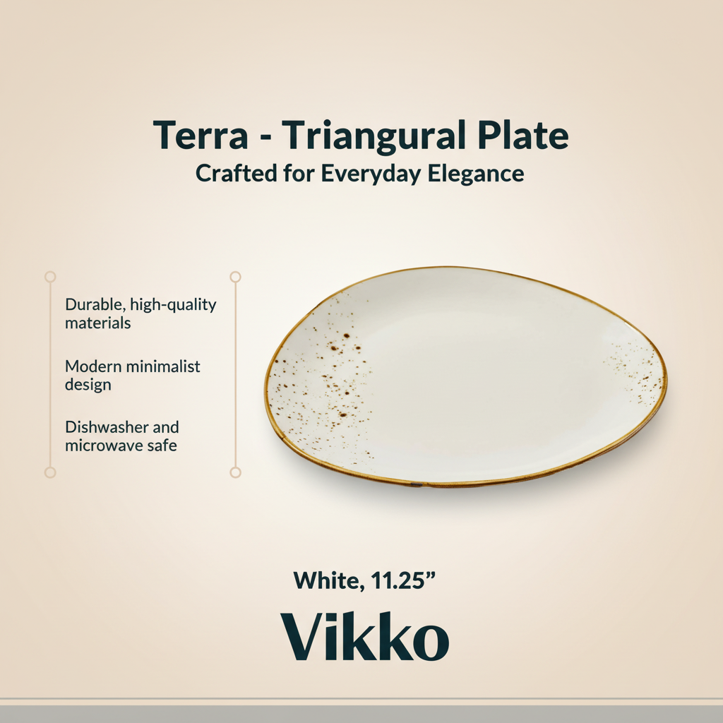 Terra Triangular Plate – White, 11.25"