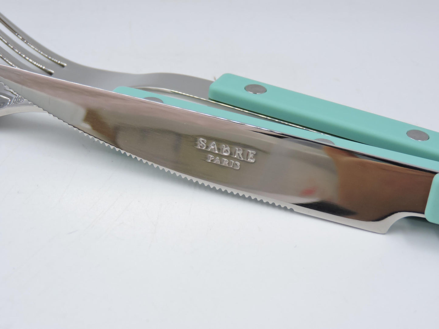 Sabre Bistrot Flatware Aqua Blue – 3‑Piece Set