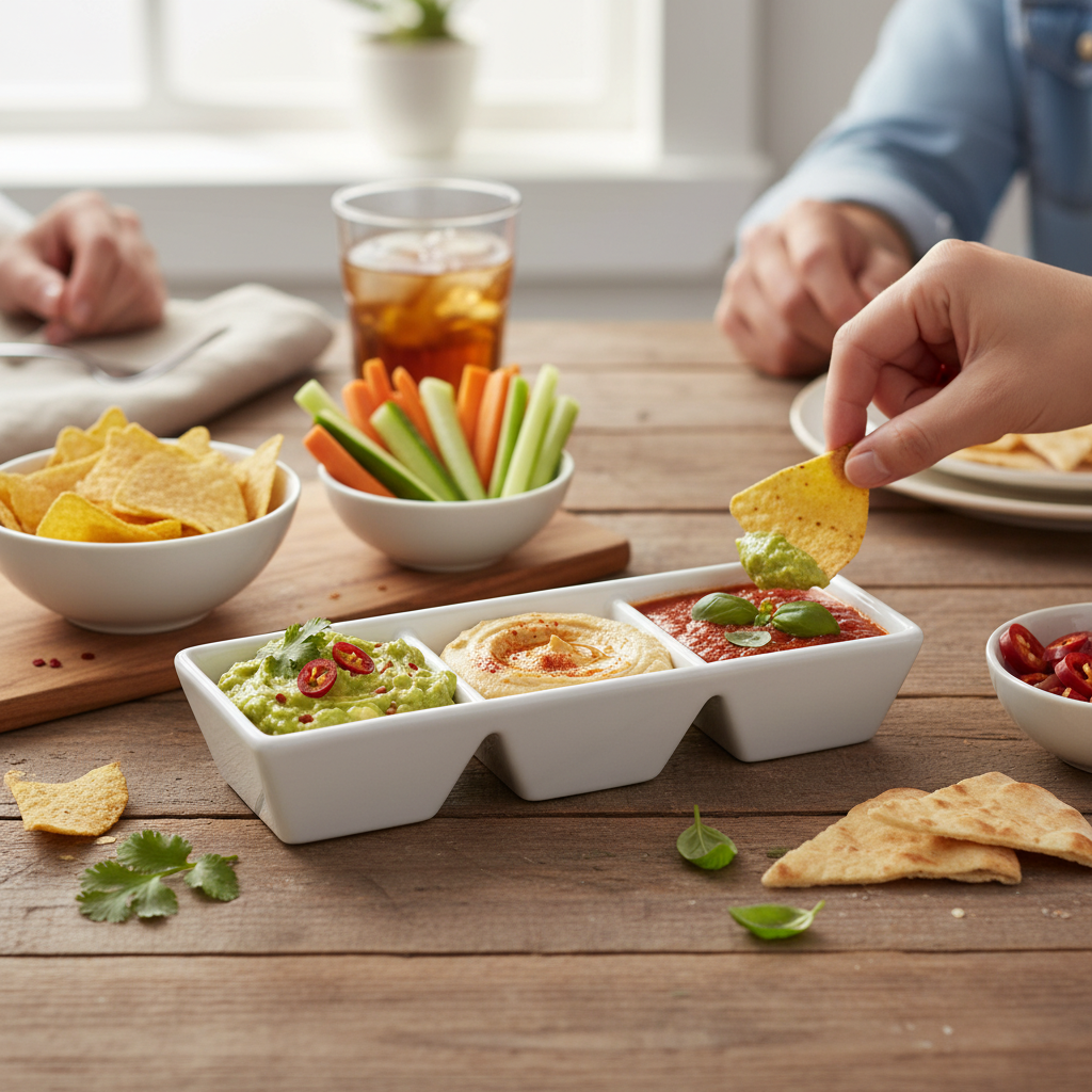 Vikko Lighting 3-Sectional Dish – Rectangle, 7" x 2.5"