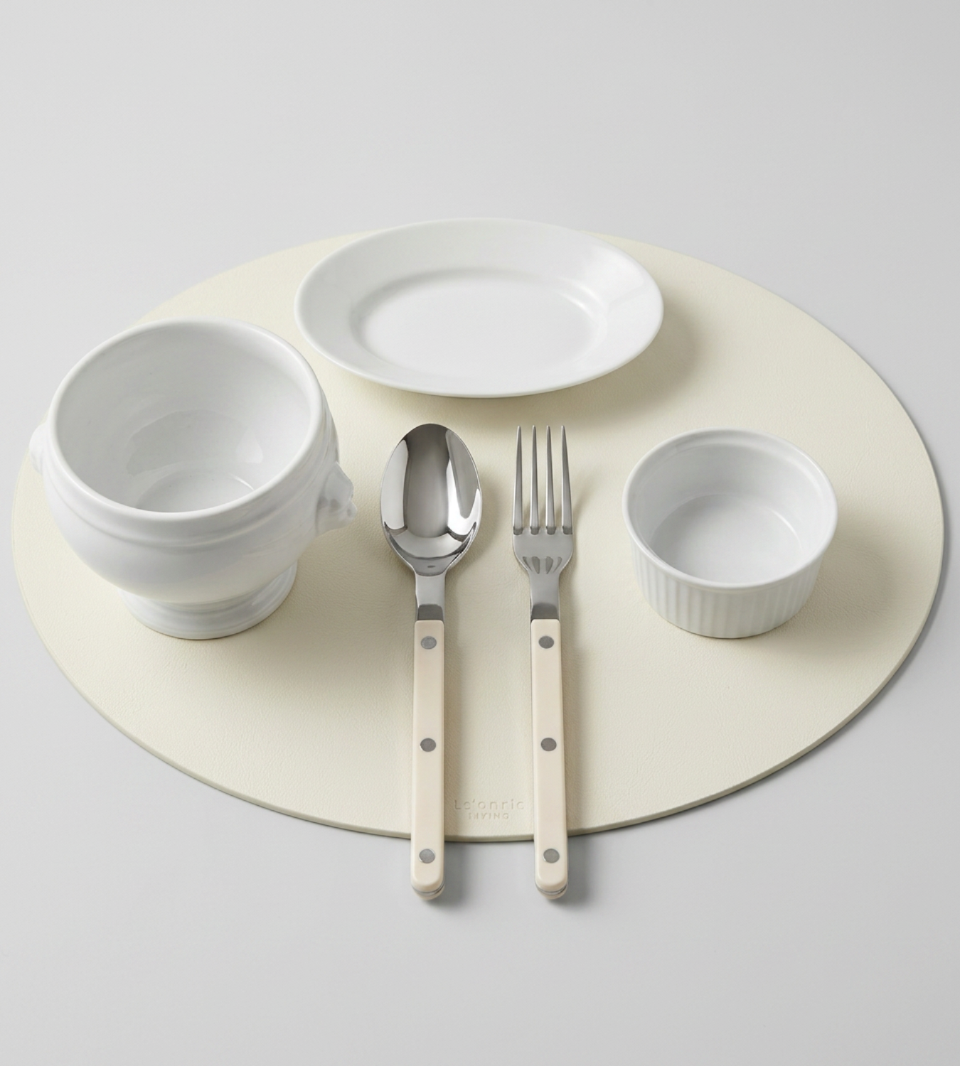 Premium Egg-Shaped Leather Placemat (Large)