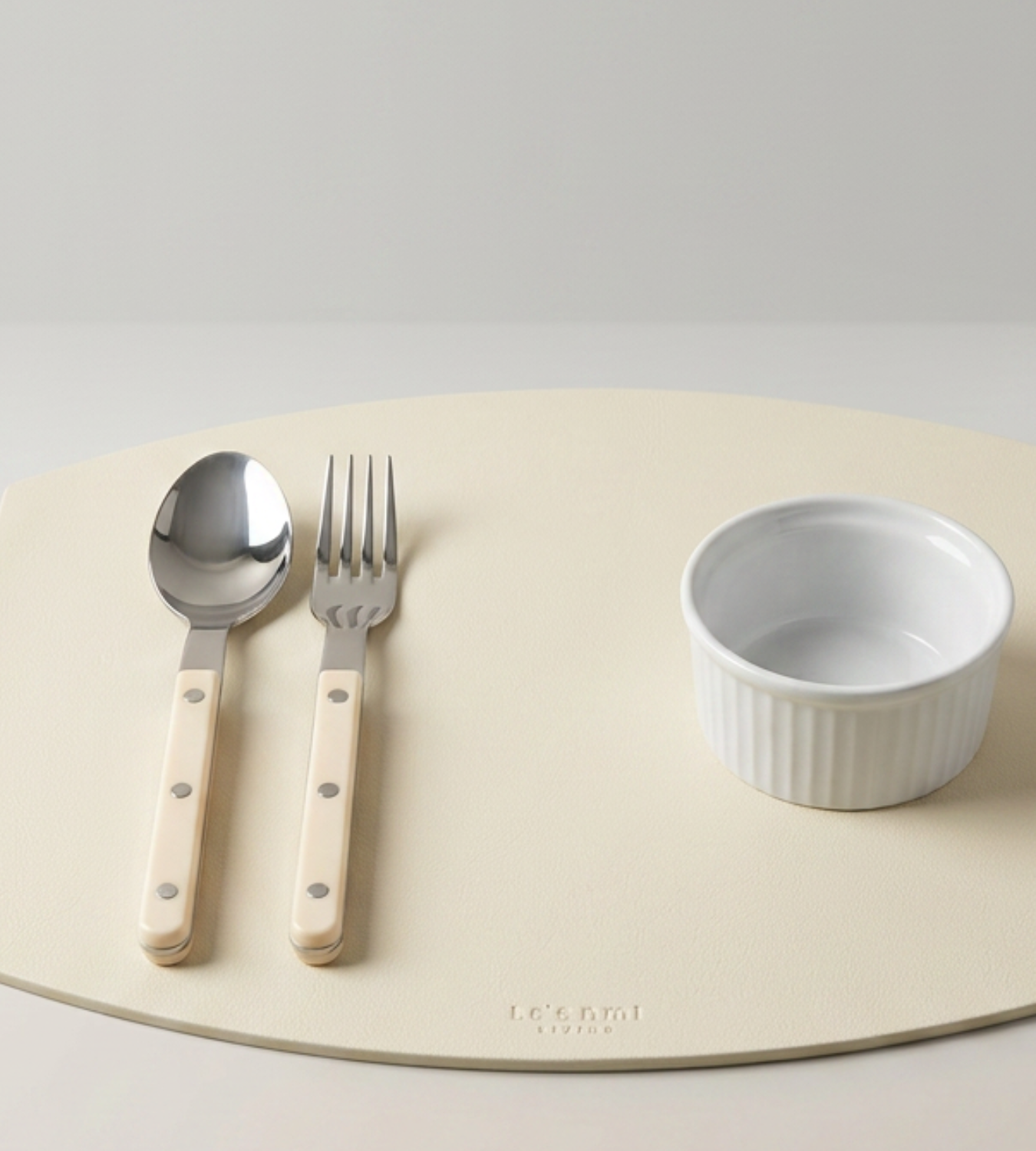 Premium Egg-Shaped Leather Placemat (Large)