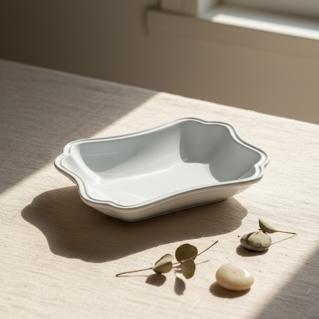 Blanc Wabi-Sabi Ceramic Floral Bowls (Set of 4)