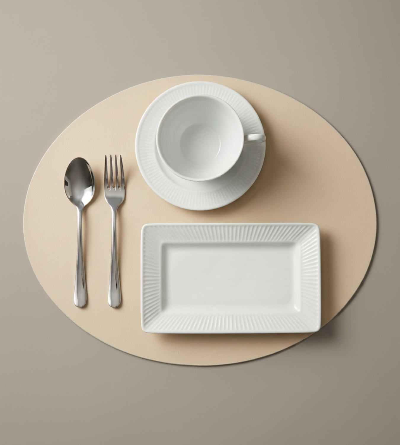 Premium Egg-Shaped Leather Placemat (Large)