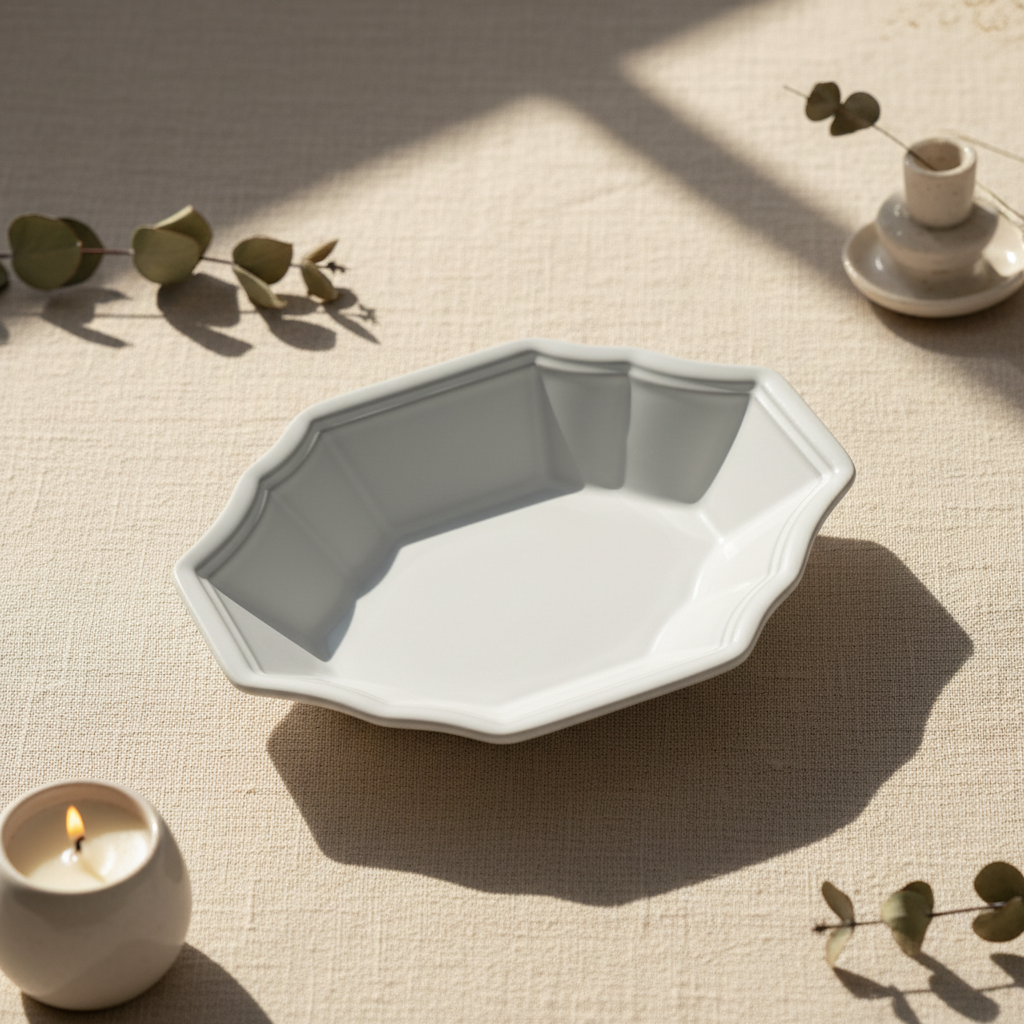 Blanc Wabi-Sabi Ceramic Floral Bowls (Set of 4)