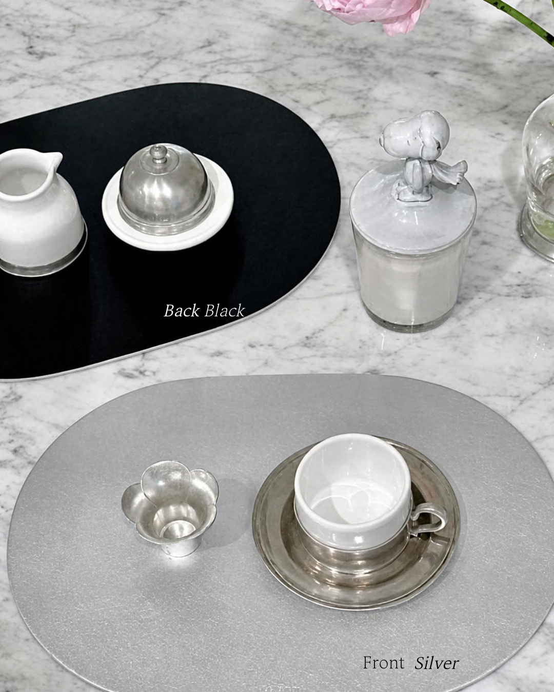 Le’enmi Premium Leather Oval Placemat Tray (Large)