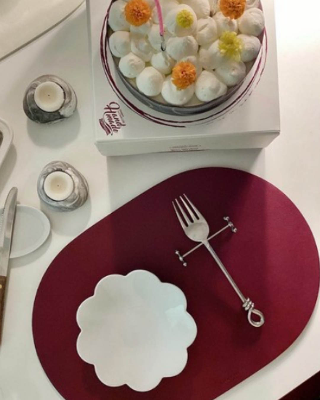 Le’enmi Premium Leather Oval Placemat Tray (Large)
