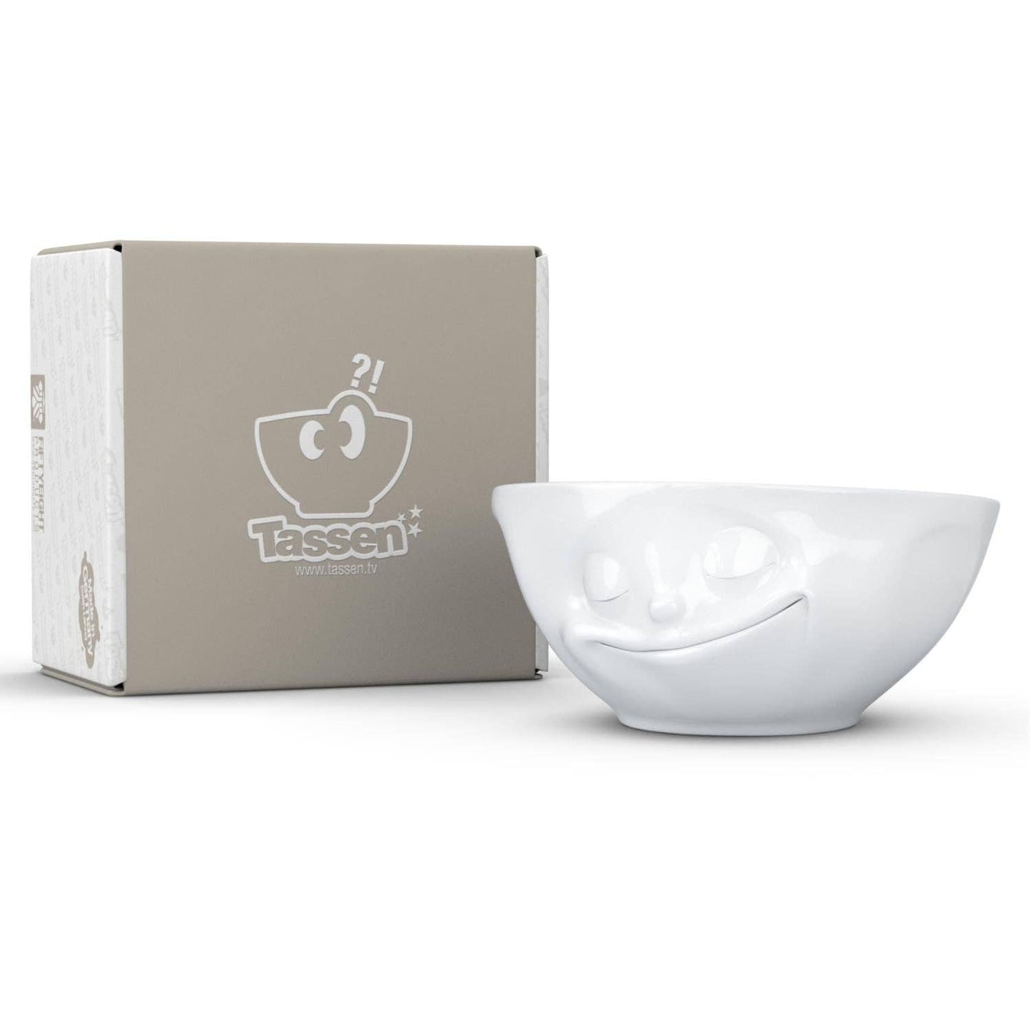TASSEN 11 Oz. Bowl, Happy Face, White