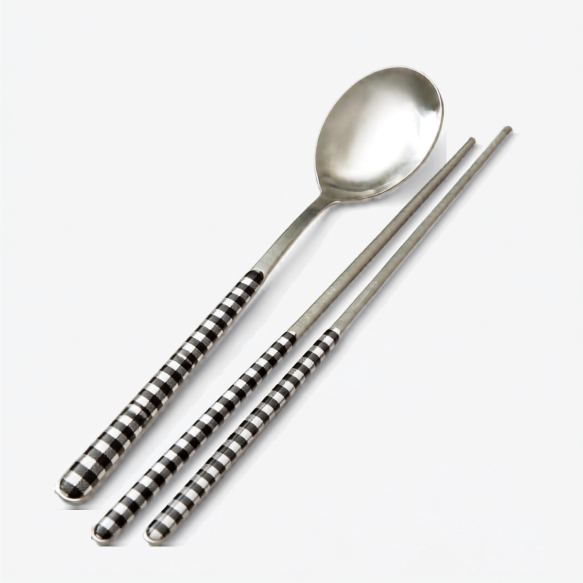 Neva Italian Gingham Spoon & Chopsticks Set for 2Person (4 Pcs)
