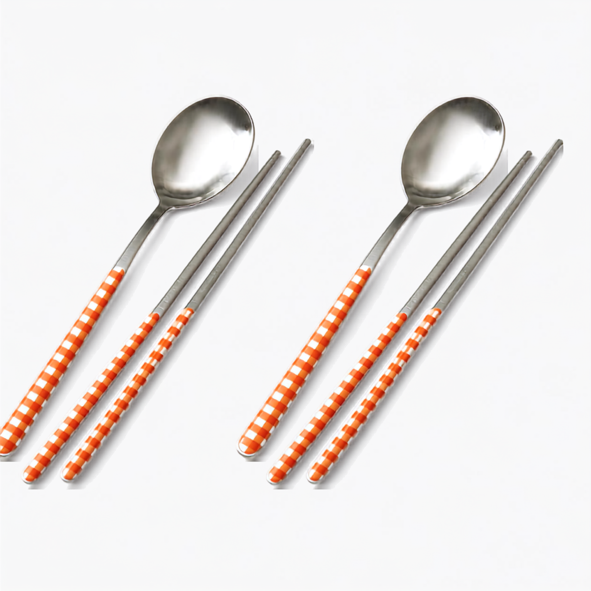 Neva Italian Gingham Spoon & Chopsticks Set for 2Person (4 Pcs)