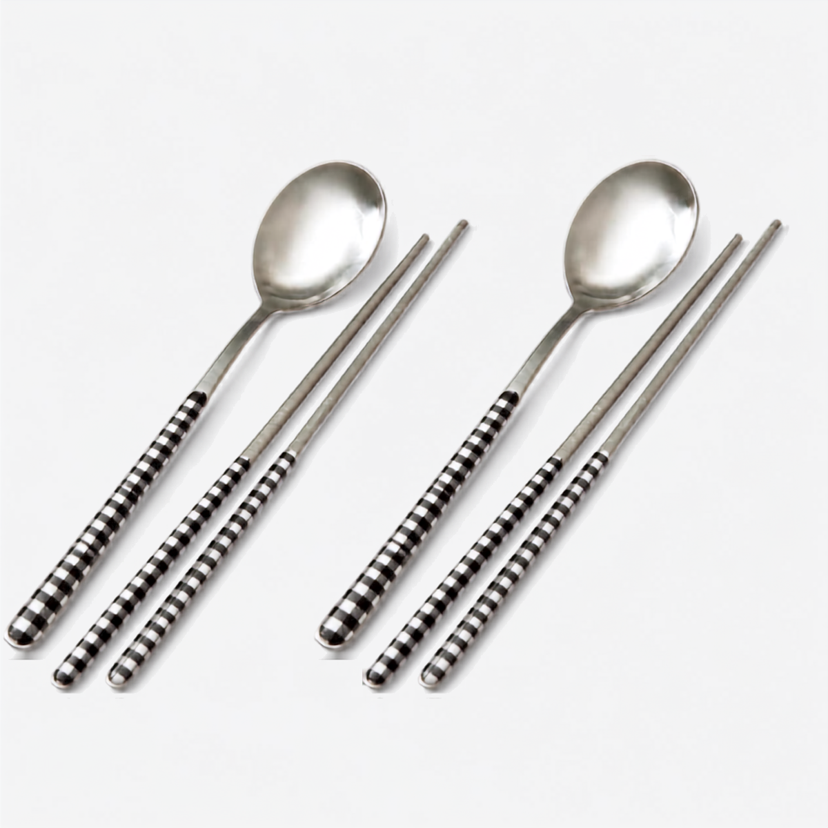 Neva Italian Gingham Spoon & Chopsticks Set for 2Person (4 Pcs)