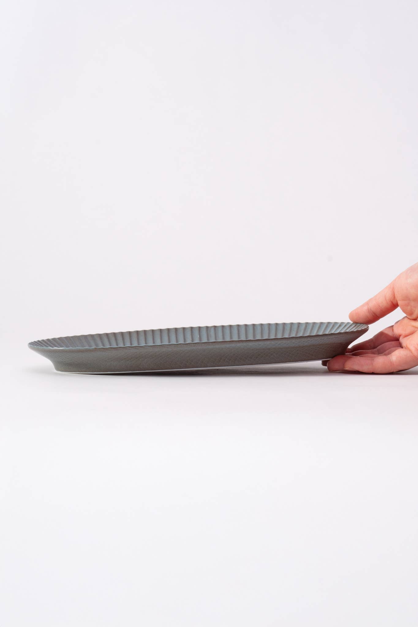 Kachosen Oval Platter With Folding-Fan Pattern Large
