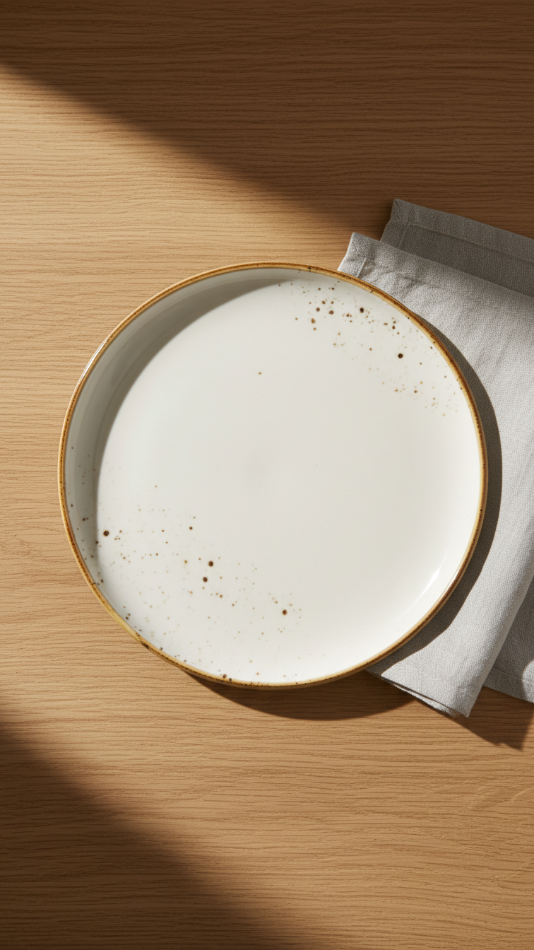 Terra Round Plate – Dap White, 7"