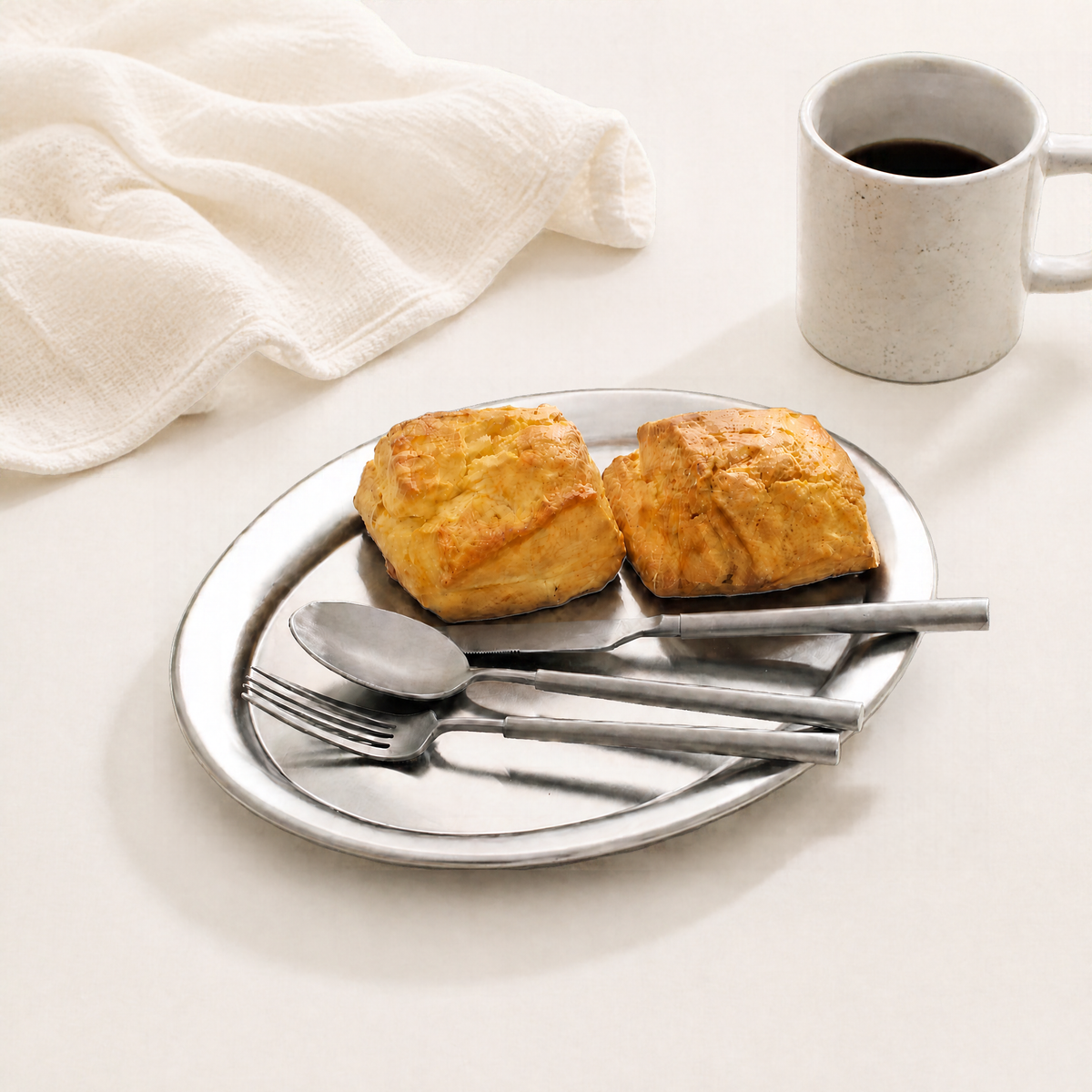 Daily Brunch Stainless Oval Tray, Medium
