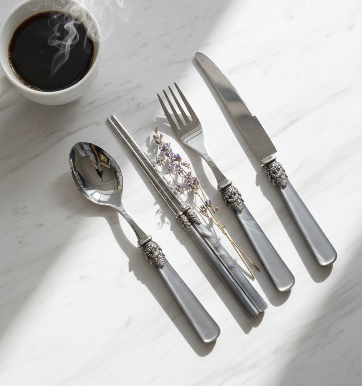 EME Flatware Napoleon Spoon, Fork, chopsticks, knife Set 8pcs (Brand New)