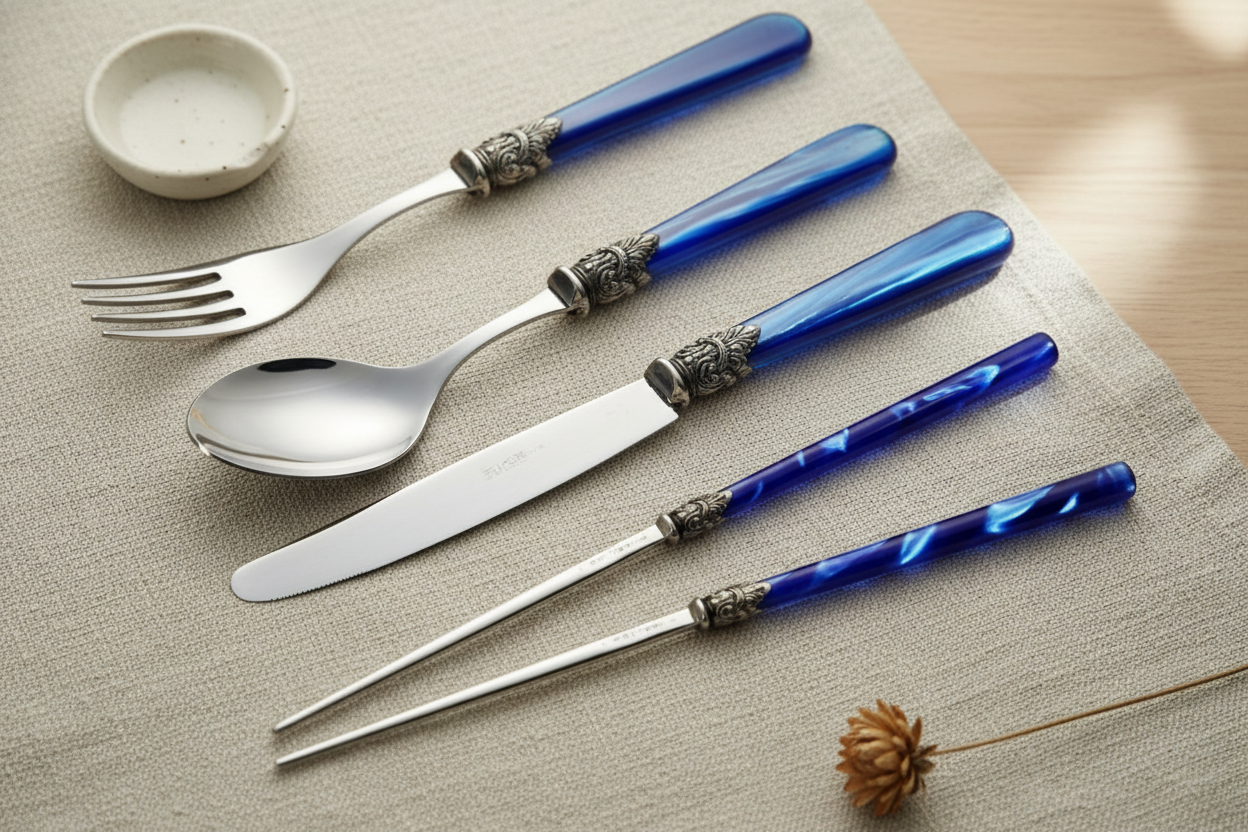 EME Flatware Napoleon Spoon, Fork, chopsticks, knife Set 8pcs (Brand New)