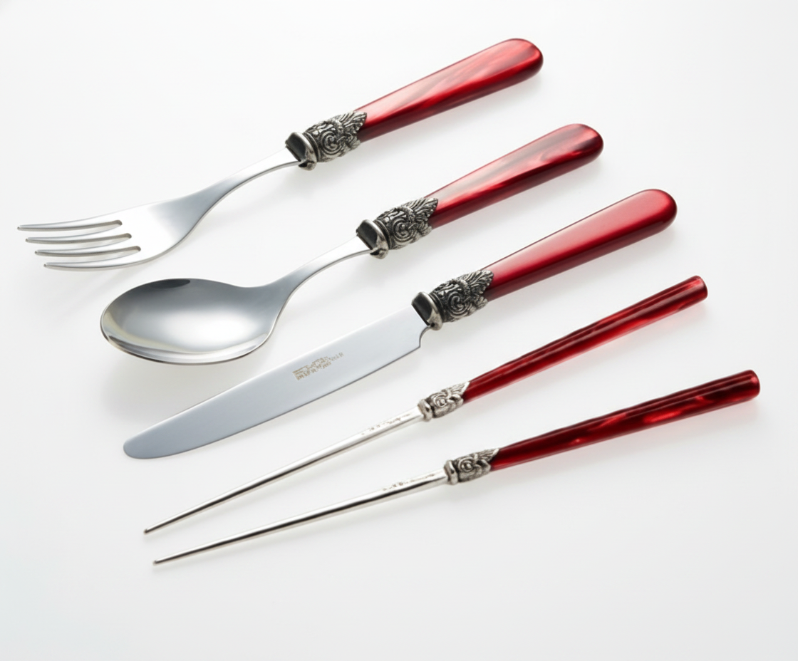 EME Flatware Napoleon Spoon, Fork, chopsticks, knife Set 8pcs (Brand New)