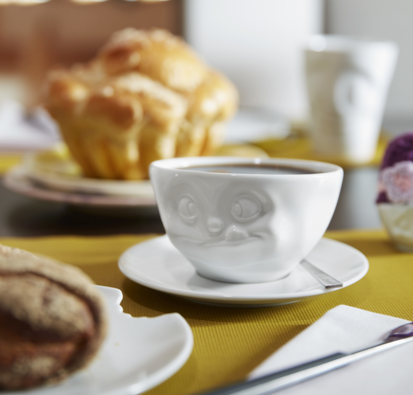 TASSEN Coffee Cup with Saucer, Tasty Face