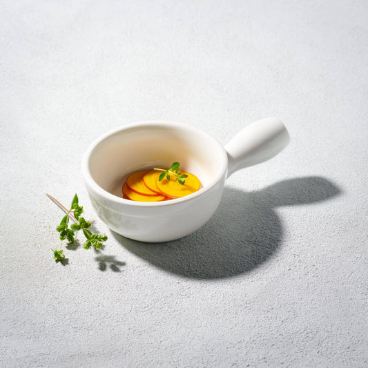 Vikko Lightning - White Onion Soup Bowl with Handle, 8.5 oz