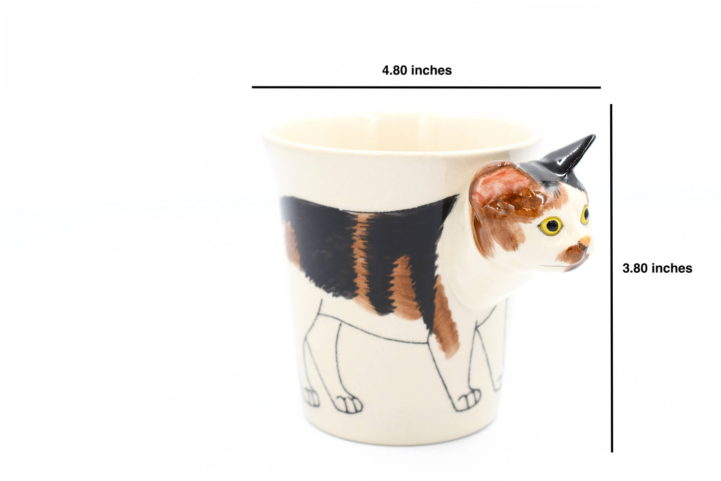 Calico Cat – Hand-Painted Ceramic Mug