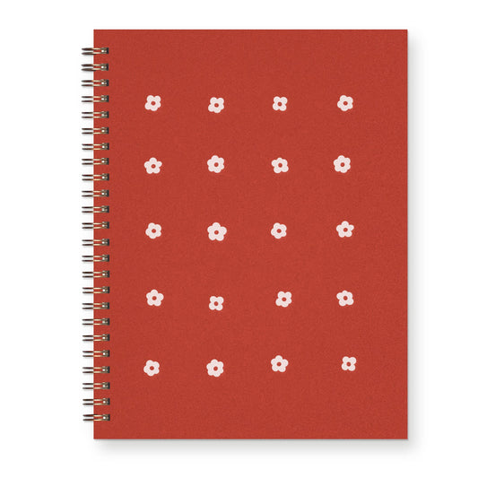 Flower Grid Journal: Lined Notebook