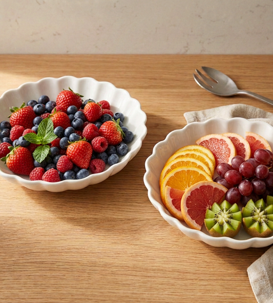 Nature Series Floral Rim Multi-Purpose Bowl Set of 2