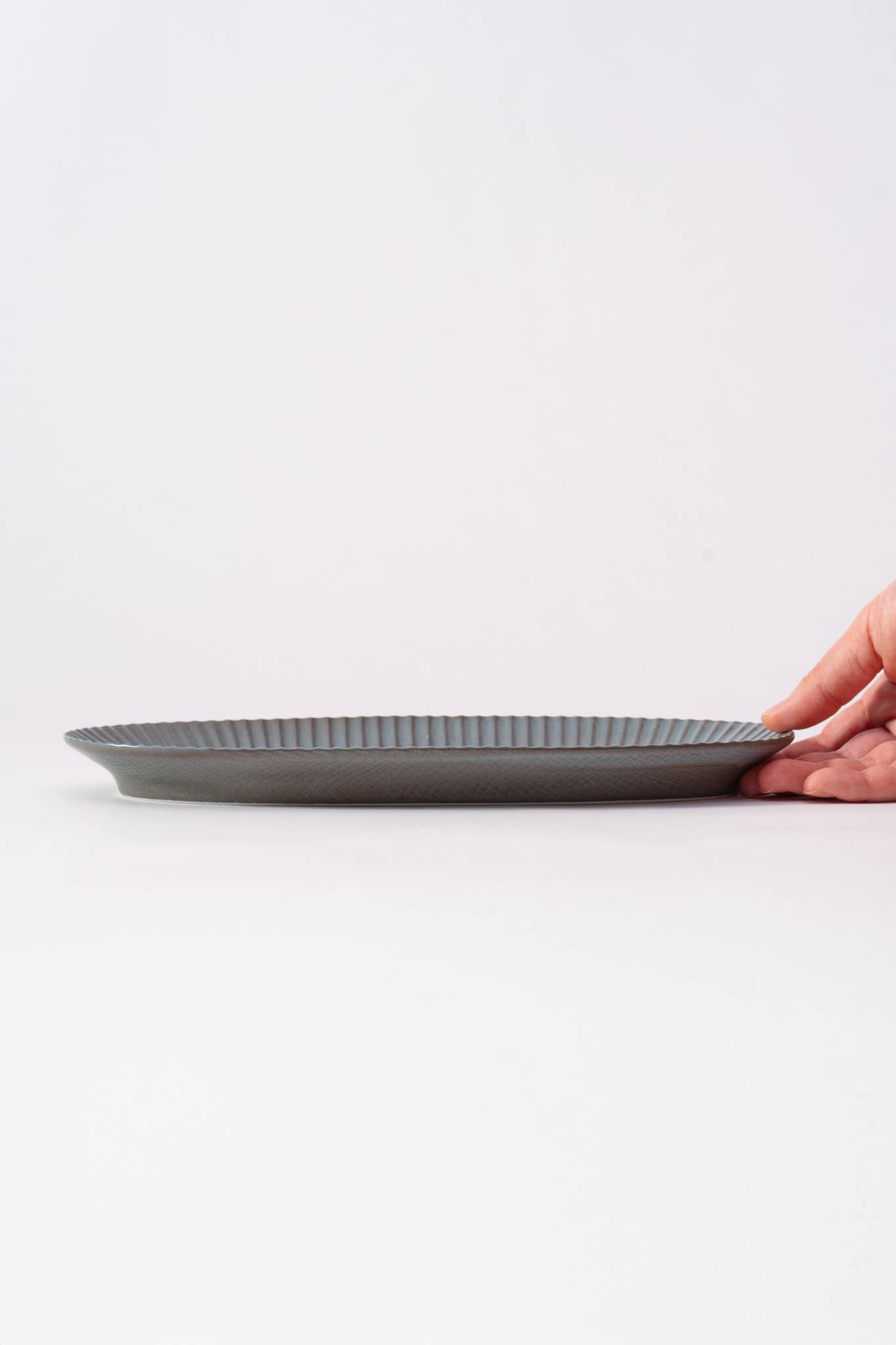 Kachosen Oval Platter With Folding-Fan Pattern Large
