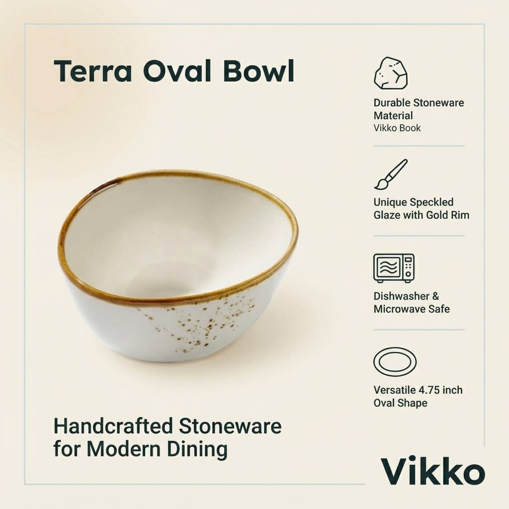 Terra 4.75 inch Oval Bowl Dap-White