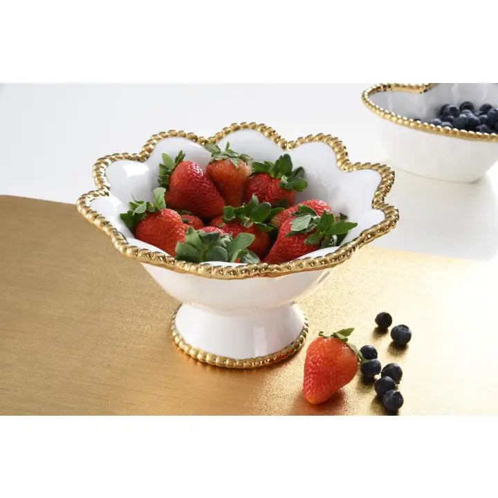 Pampa Bay Golden Salerno Flower Footed Bowl