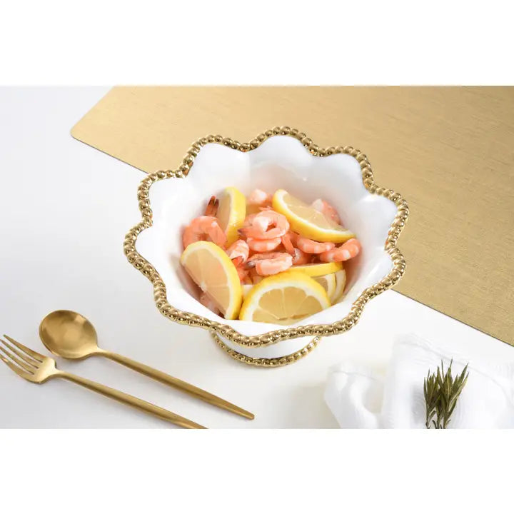 Pampa Bay Golden Salerno Flower Footed Bowl