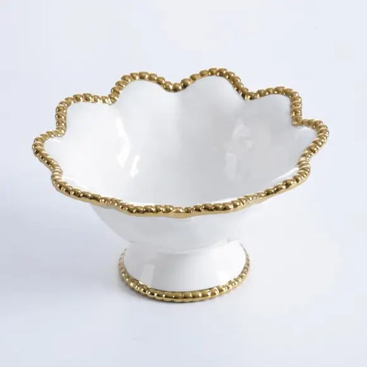 Pampa Bay Golden Salerno Flower Footed Bowl