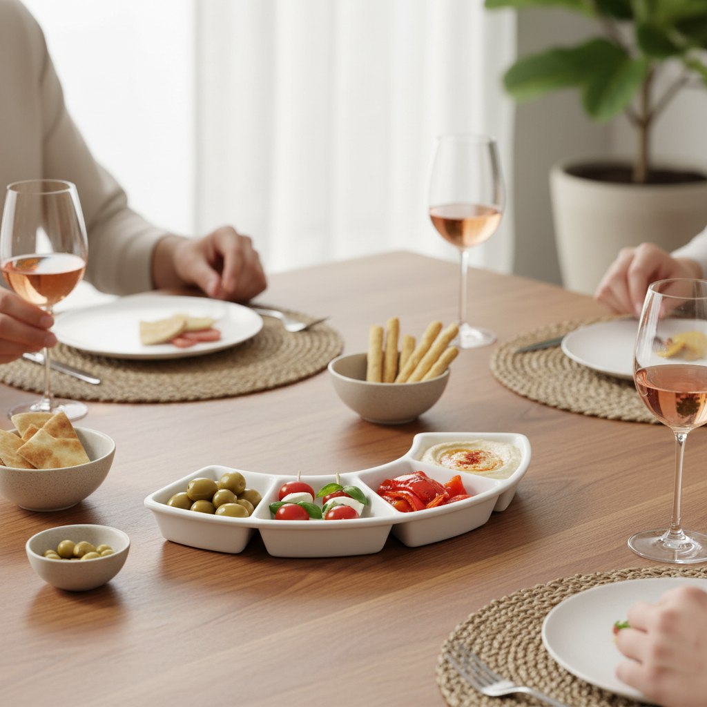 Vikko Lighting 4-Sectional Dish – Half Circle, 8.5" x 3"