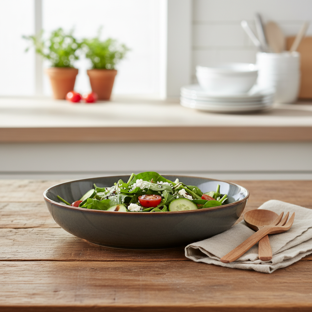 Vikko Harvest Shallow Bowl – Forest Green, 26 oz
