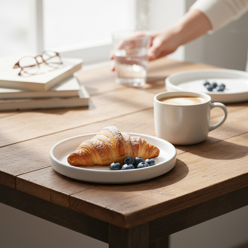 Vikko Thunder - White Matte Round Modern Plate, 6"