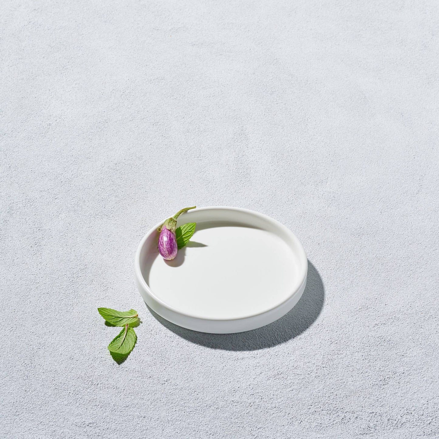 Vikko Thunder - White Matte Round Modern Plate, 6"