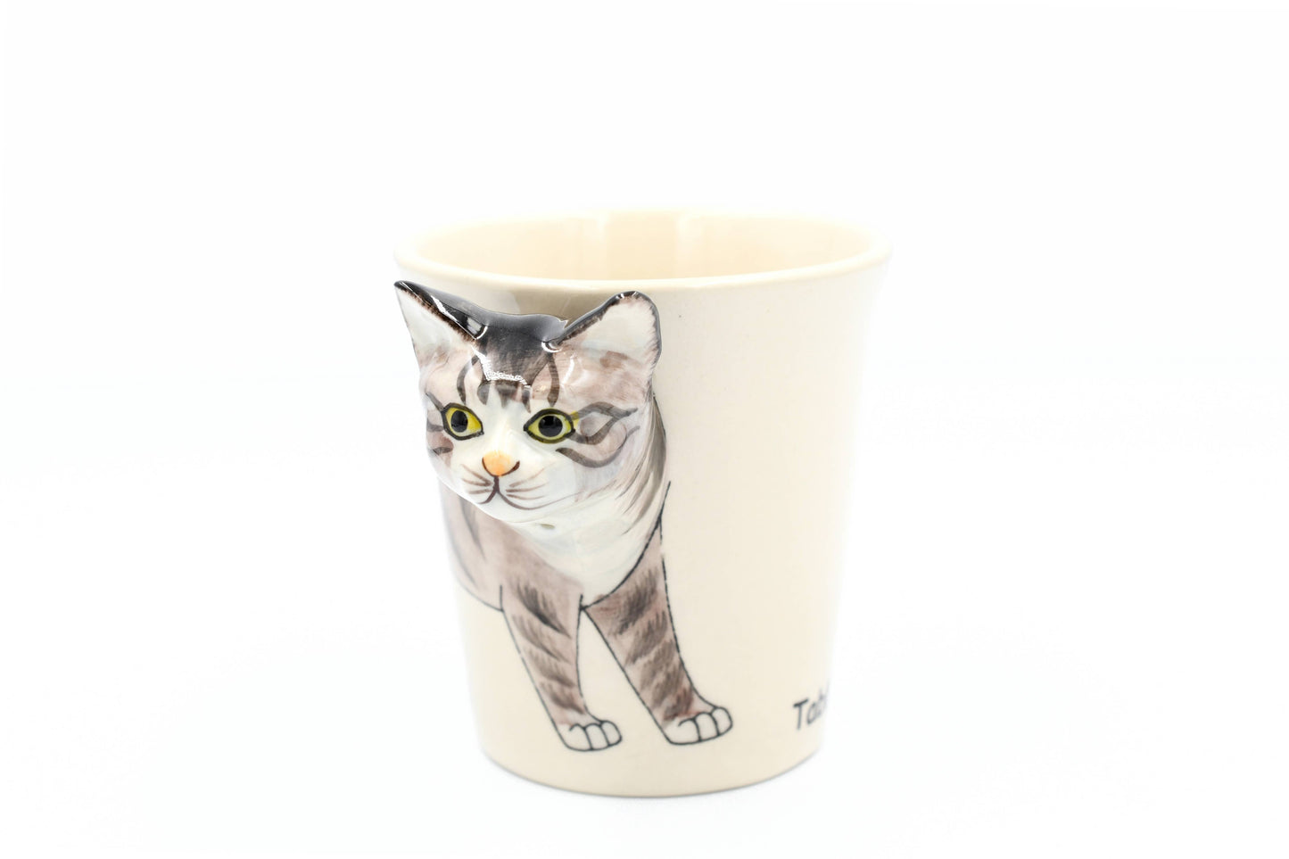Tabby Cat Mug 10 oz Hand-Painted Ceramic Mug (MUG128)