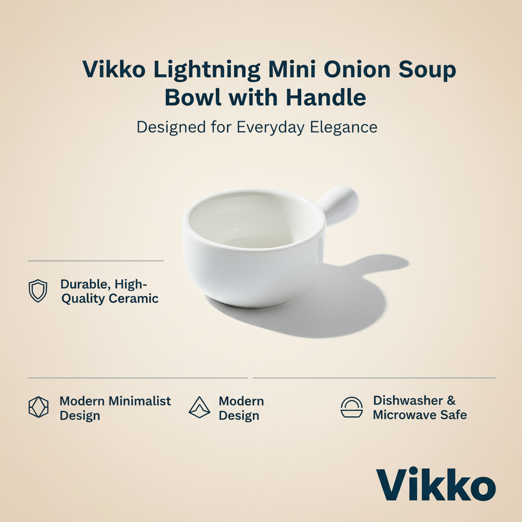 Vikko Lightning Mini Onion Soup Bowl with Handle 1.4 oz