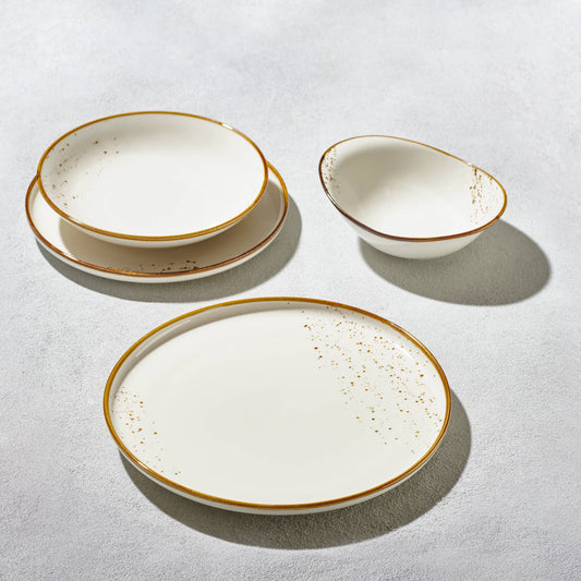 Terra Porcelain Dinnerware Set – Craft White, 16 Pc