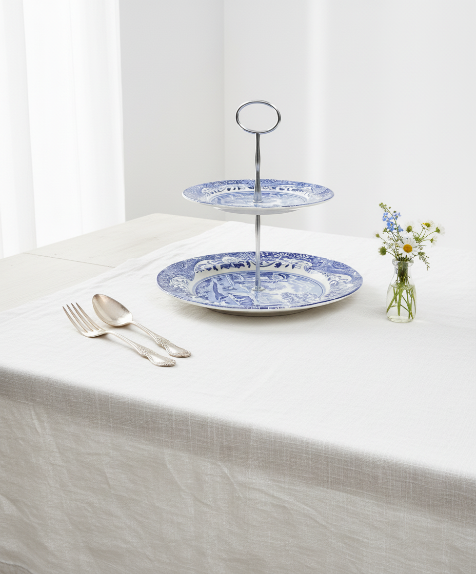 Spode Blue Italian 2 tier cake stand (England)