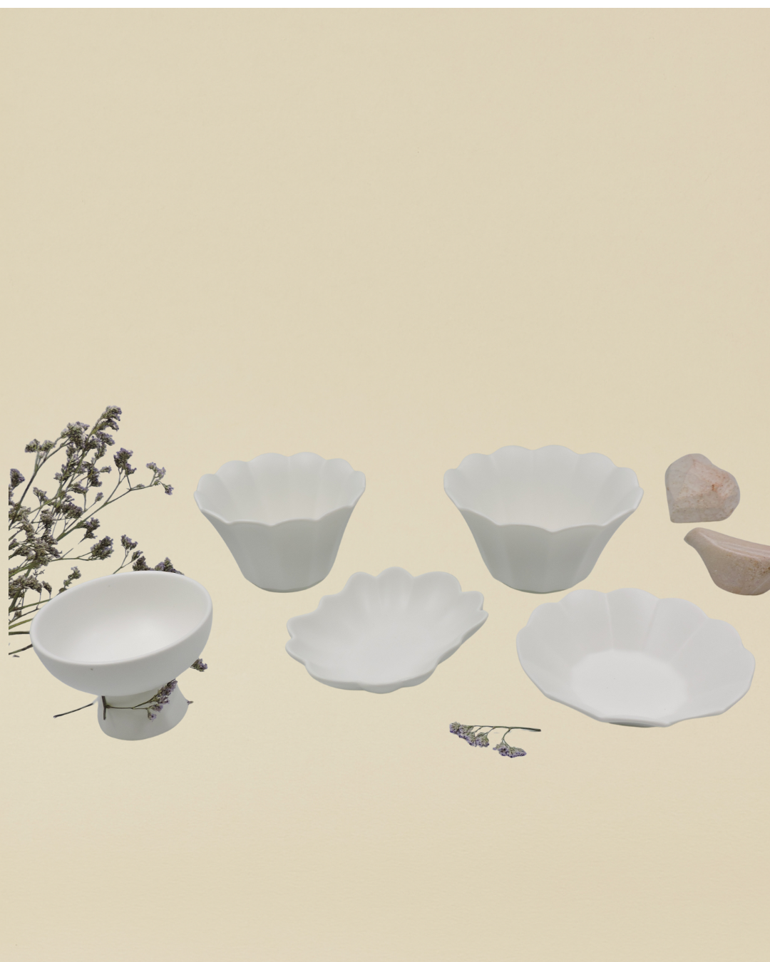 Korean style - 5-Piece Ceramic Dinnerware Set for One