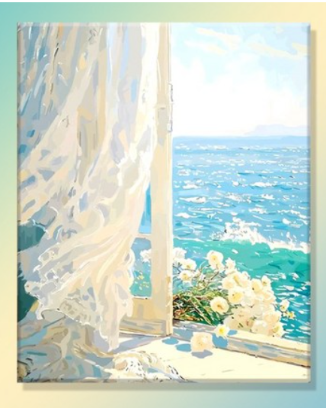 Seaside Breeze – DIY Paint by Numbers Kit (with Frame)