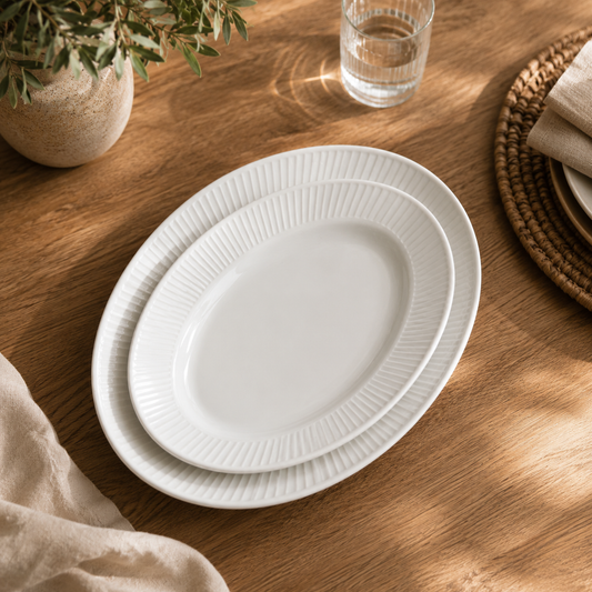 Plisse Oval Serving Platter