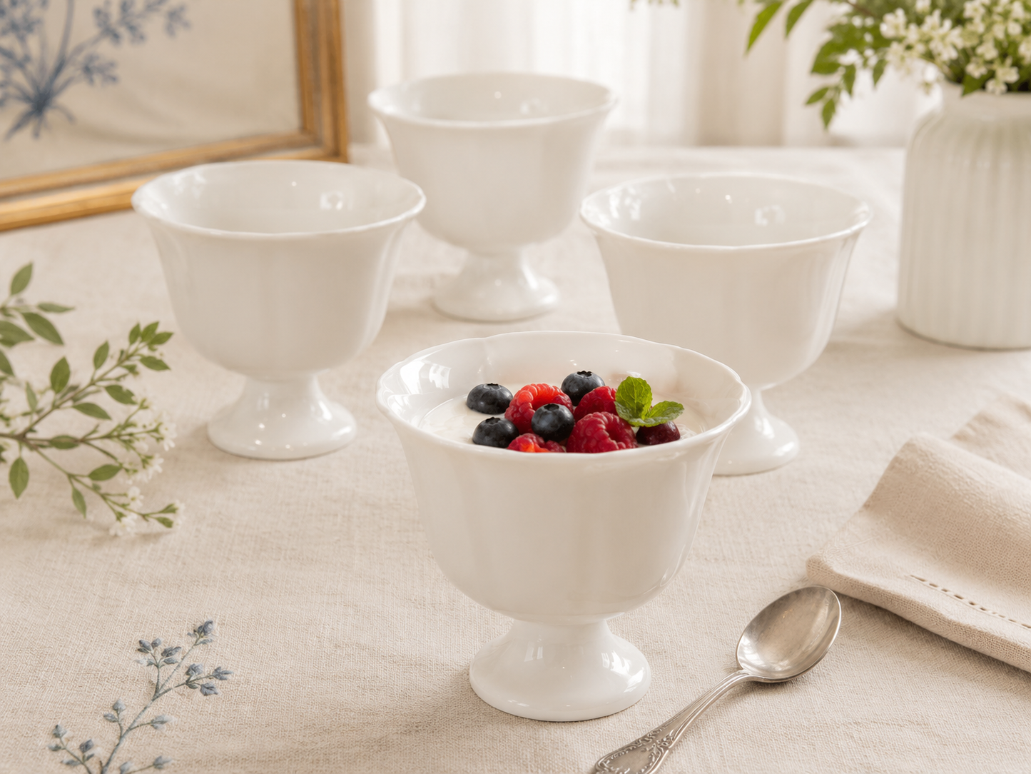 Nature Series Floral Rim Yogurt Bowl | Set of 4