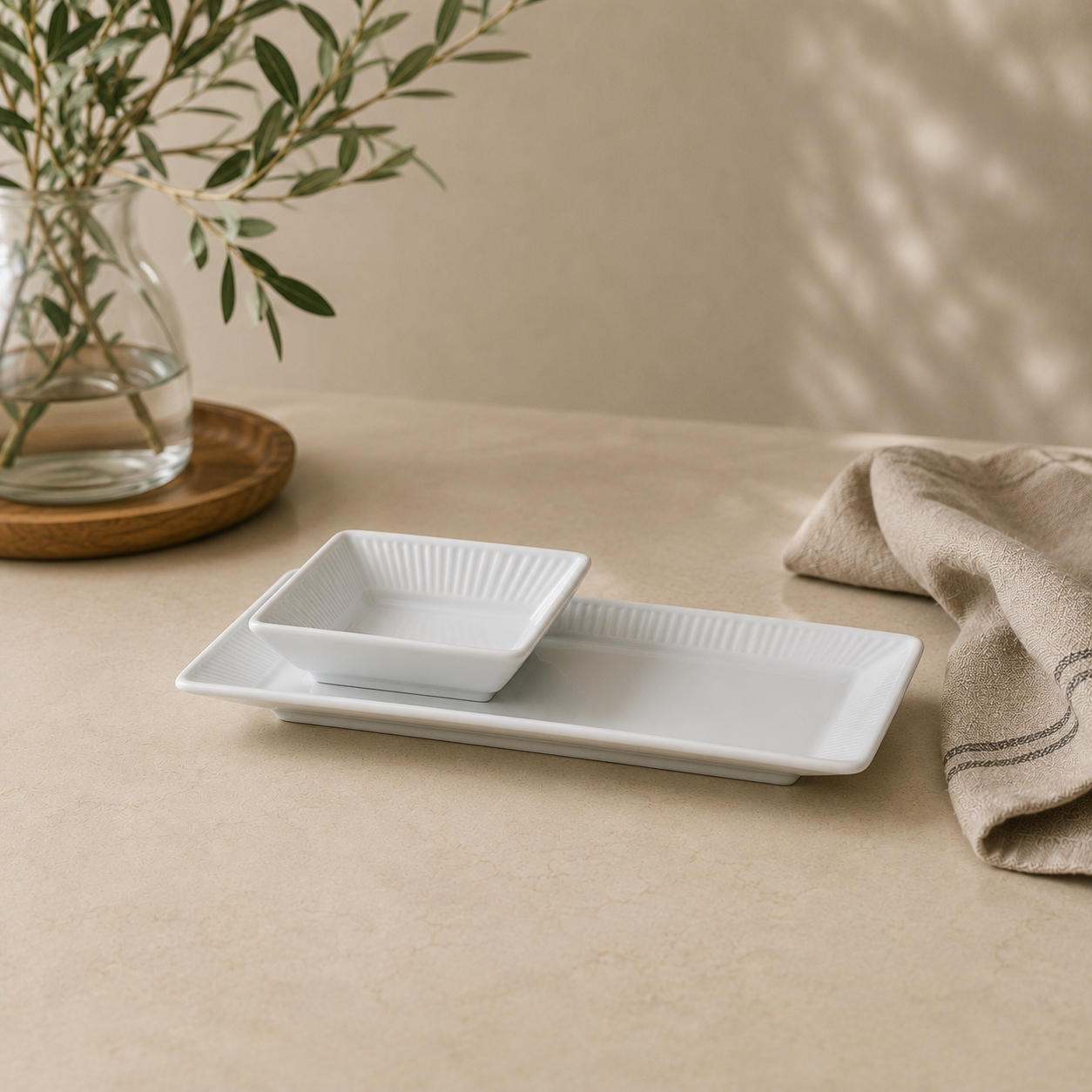 Plisse Square Dish